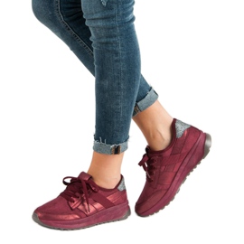 Ideal Shoes Chaussures de sport à enfiler rouge 2