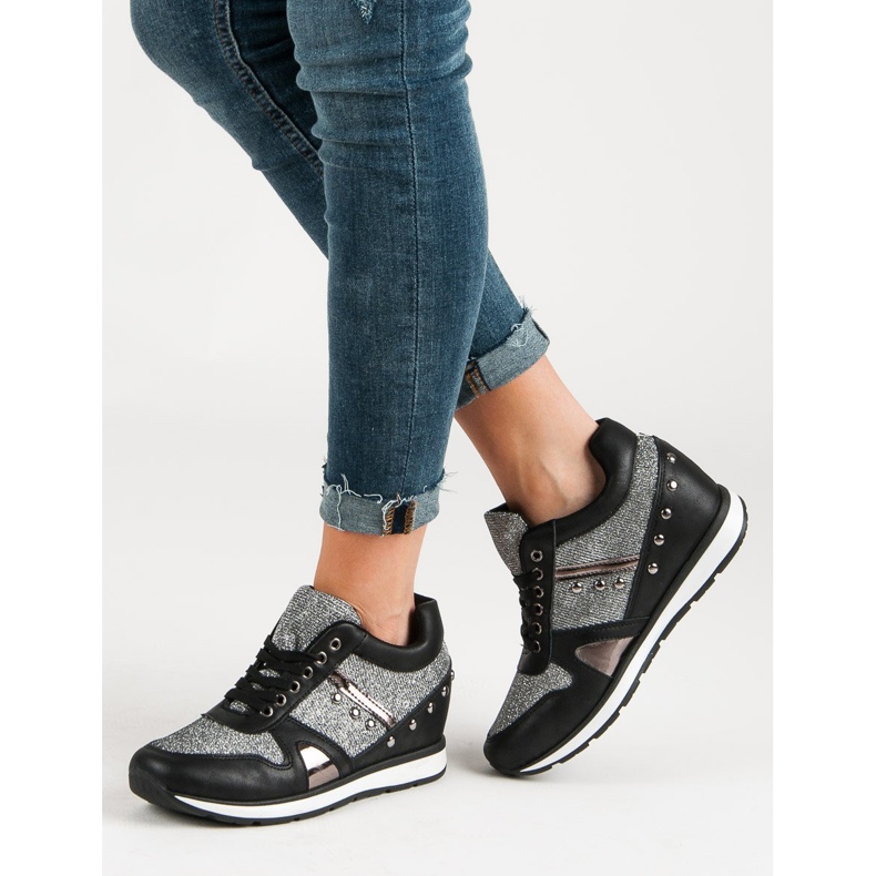 Cm Paris Baskets noires à strass 2