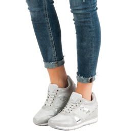 Cm Paris Baskets argentées avec strass gris 1 Cm Paris Baskets argentées avec strass gris 1