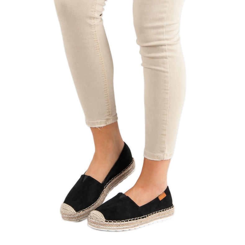 Espadrilles En Daim Noir 1