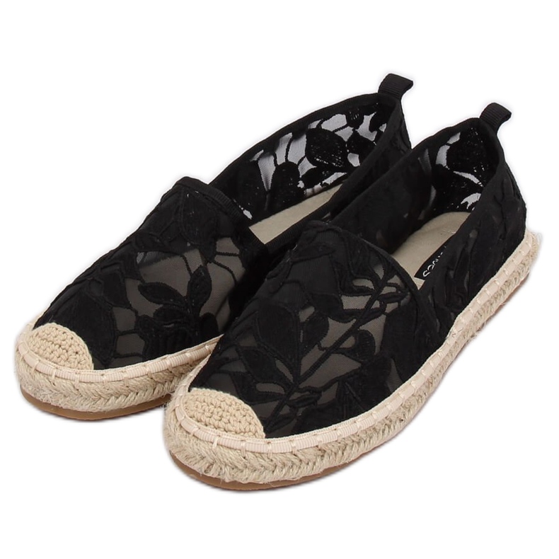 Espadrilles ajourées noires 68-130 Noir 2