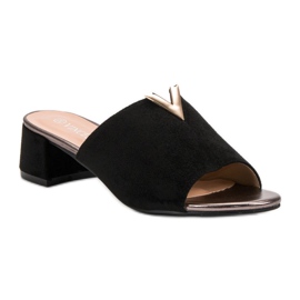Slippers en daim VINCEZA le noir 6