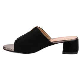Slippers en daim VINCEZA le noir 7