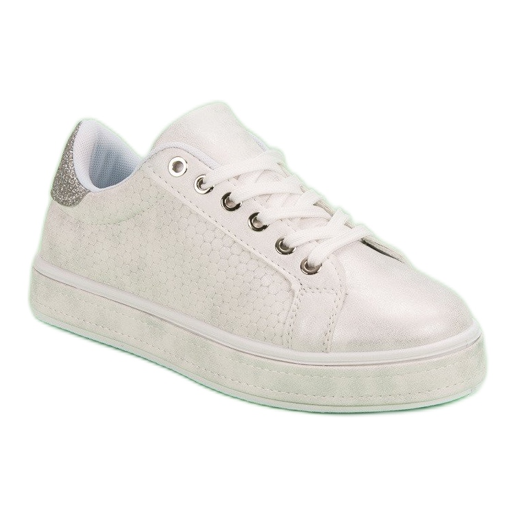 Chaussures de sport à lacets blanc 1