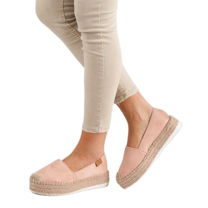 Forever Folie Espadrilles Roses Sur La Plateforme 2
