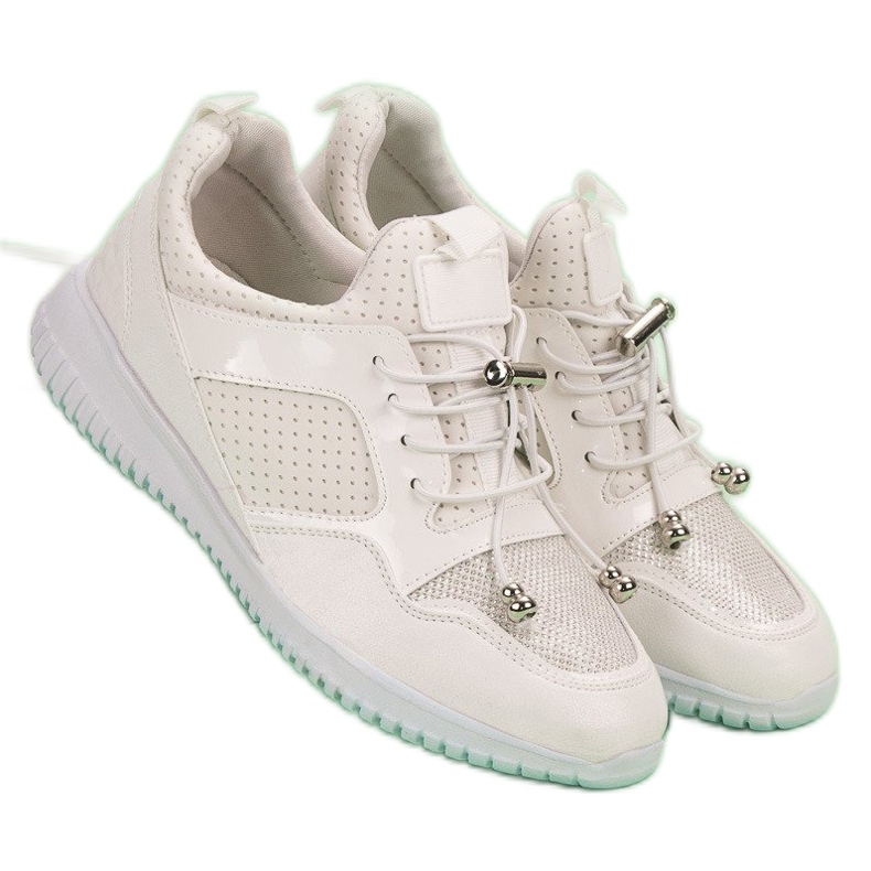 Chaussures de sport avec cordon de serrage blanc 1