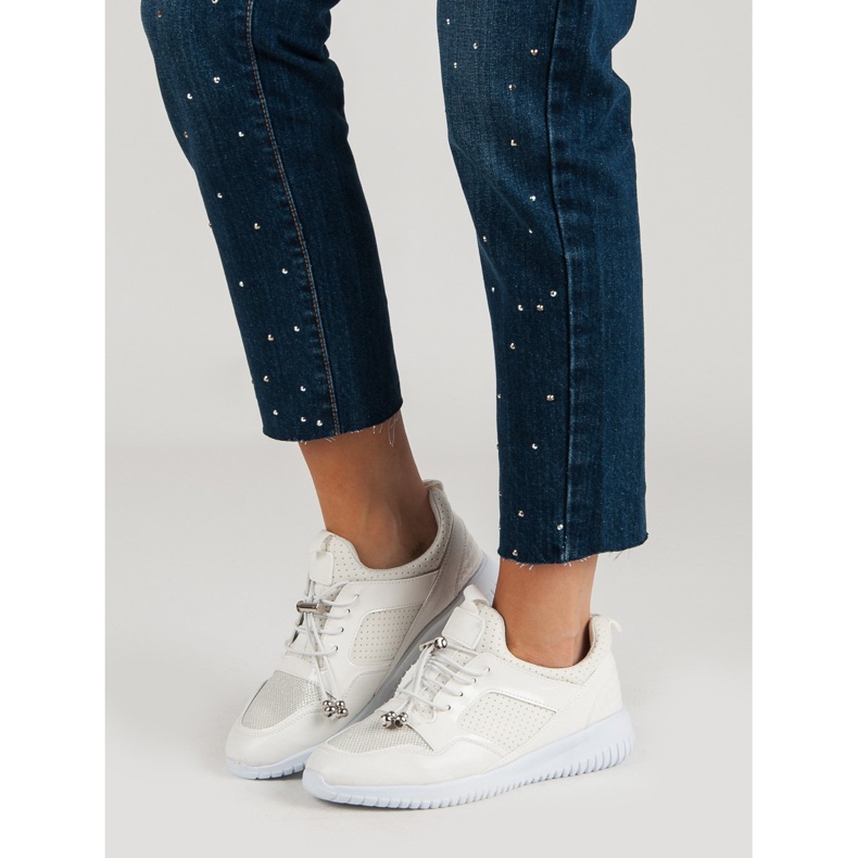 Chaussures de sport avec cordon de serrage blanc 2