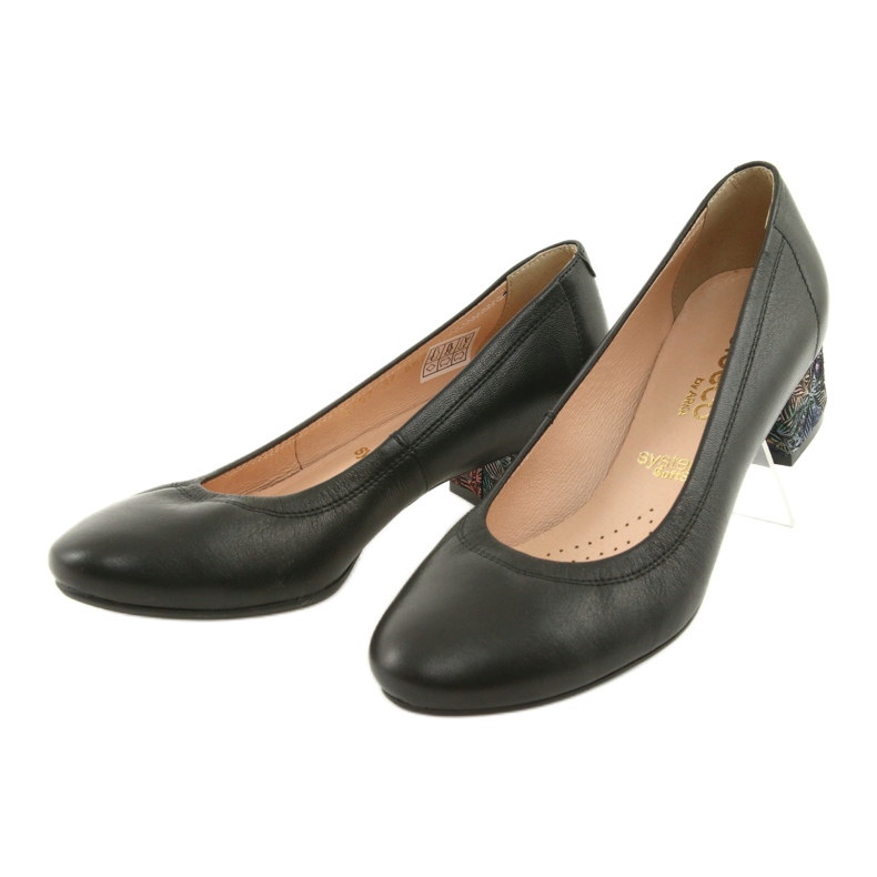 Arka Pompes en cuir pour femmes noires 5627 3