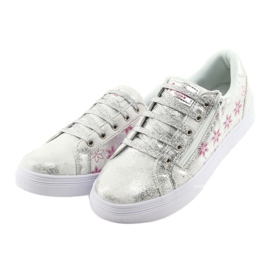 Claquettes argentées American Club ES13 pour filles sportives blanc gris rose 3