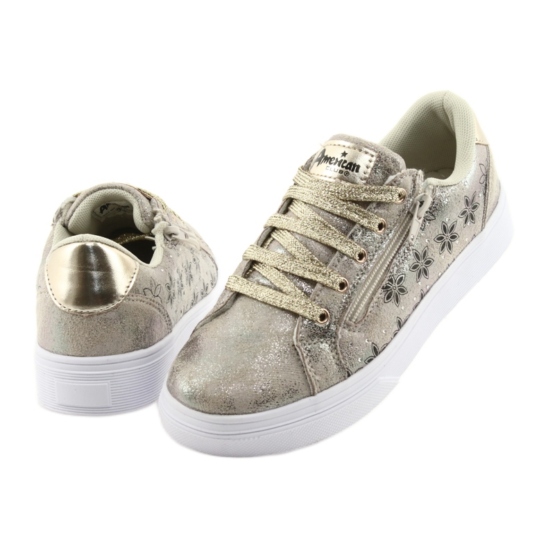 Claquettes dorées American Club ES13 pour filles sportives noir jaune 4