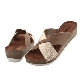 Chaussons KOMFORT INBLU GX006 marron / or beige d'or 4 Chaussons KOMFORT INBLU GX006 marron / or beige d'or 4