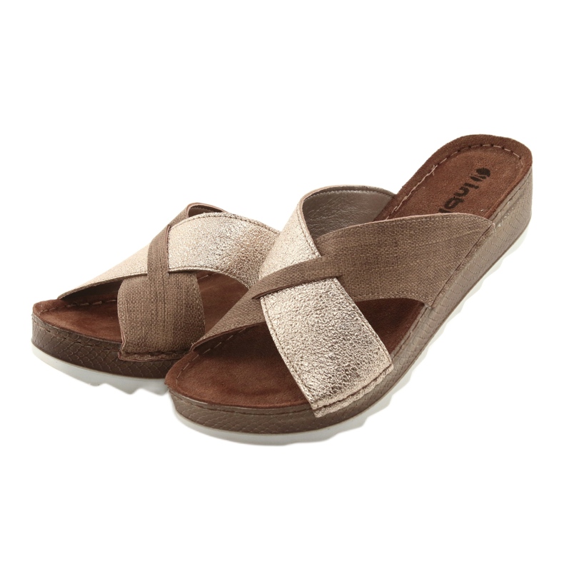 Chaussons KOMFORT INBLU GX006 marron / or beige d'or 3
