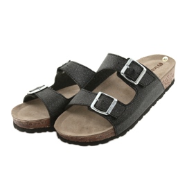 Chaussons femme Inblu NM013 noirs noirs avec particules d'argent le noir 3 Chaussons femme Inblu NM013 noirs noirs avec particules d'argent le noir 3