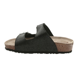 Chaussons femme Inblu NM013 noirs noirs avec particules d'argent 2