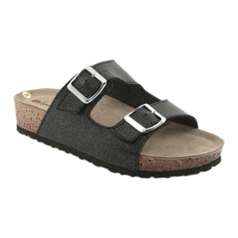 Chaussons femme Inblu NM013 noirs noirs avec particules d'argent 1