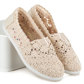 Seastar Slipons en dentelle beiges 1 Seastar Slipons en dentelle beiges 1