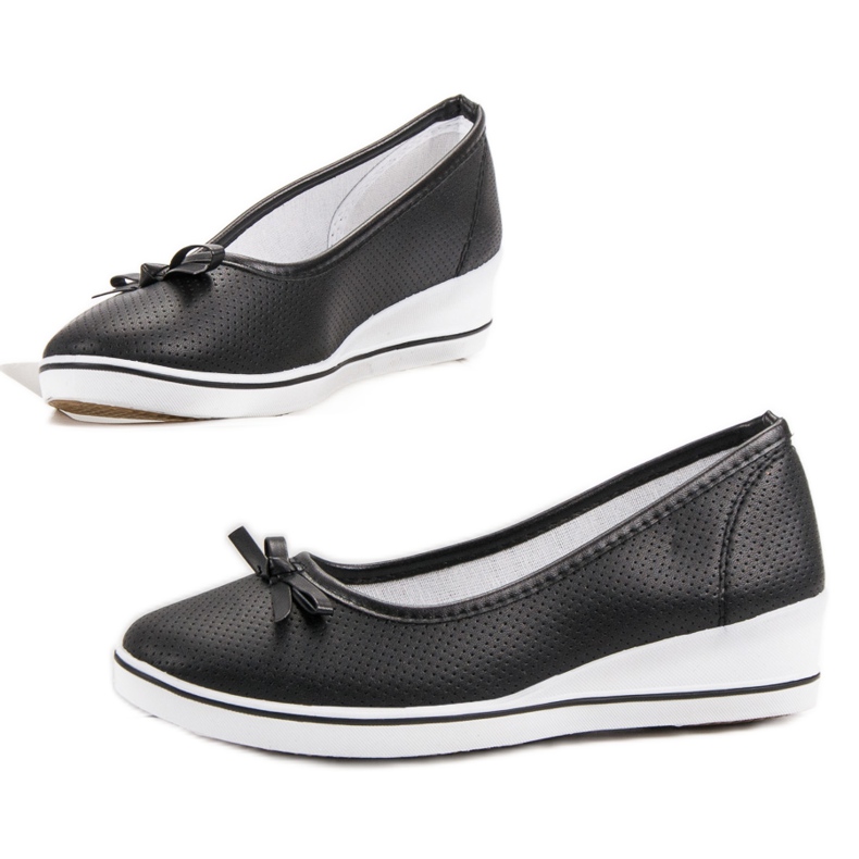 Ballerine de sport sur un coin le noir 1