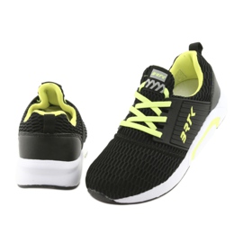 Bartek 55110 Chaussures de sport à enfiler noires jaune 4