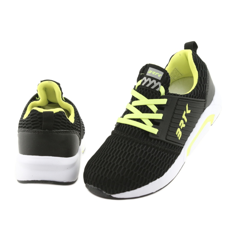 Bartek 55110 Chaussures de sport à enfiler noires jaune 4