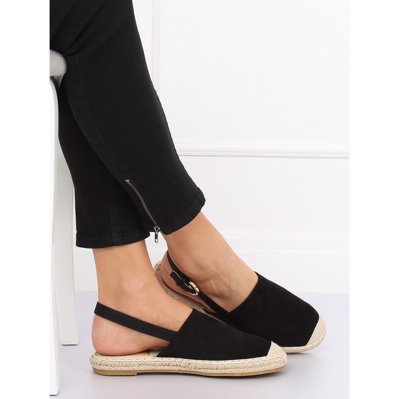 Espadrilles noires à talon ouvert noir HH-119 Noir 2