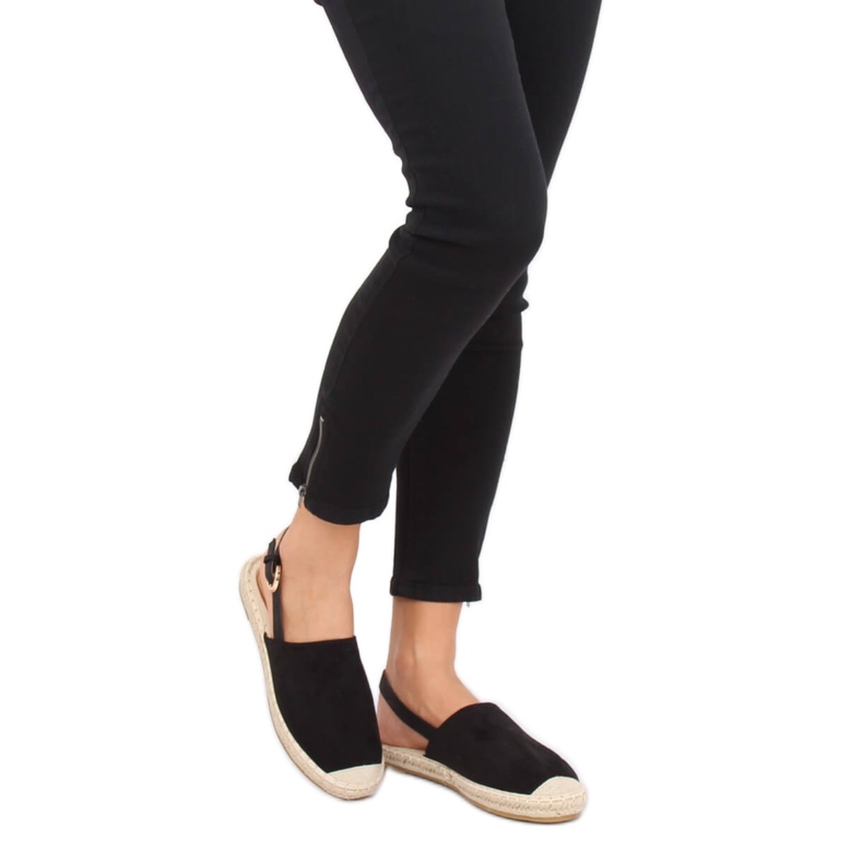 Espadrilles noires à talon ouvert noir HH-119 Noir 1