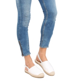 Blanc HH-119 Espadrilles blanches à talon ouvert 1