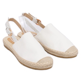 Blanc HH-119 Espadrilles blanches à talon ouvert 3