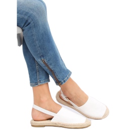 Blanc HH-119 Espadrilles blanches à talon ouvert 2
