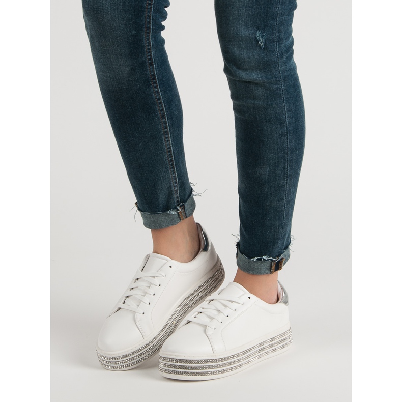 Chaussures de sport avec cristaux blanc 1