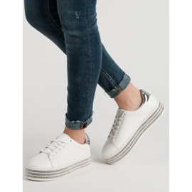 Chaussures de sport avec cristaux blanc 2