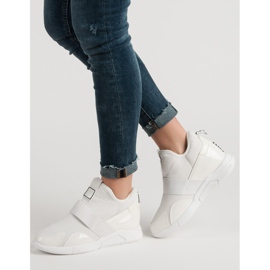 Baskets compensées à enfiler blanche 1