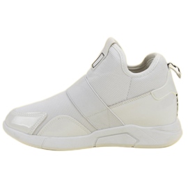 Baskets compensées à enfiler blanche 4