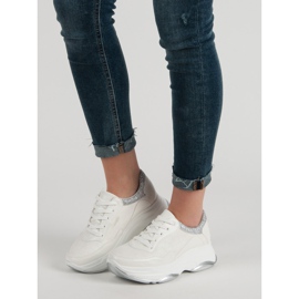 Weide Baskets blanches à paillettes 5