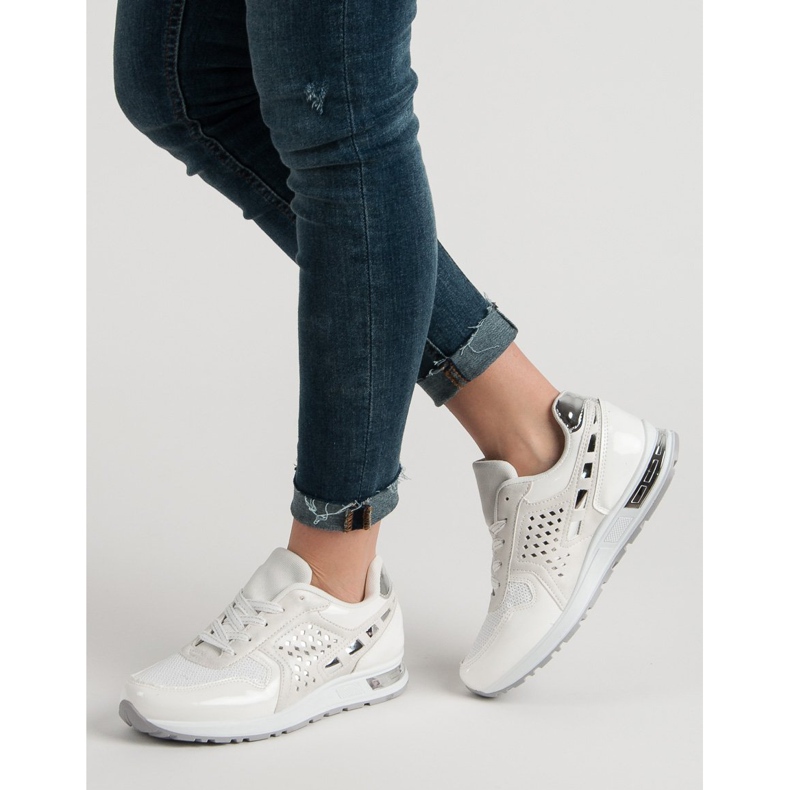 Chaussures de sport à paillettes blanc 1