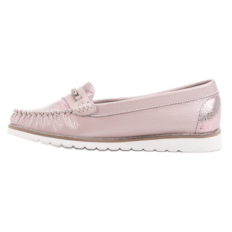 Filippo Mocassins en cuir confortables rose 1