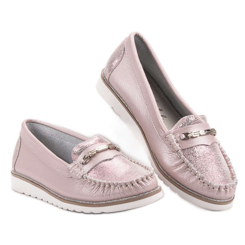 Filippo Mocassins en cuir confortables rose 2