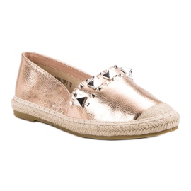 Bestelle Espadrilles À Clous Or Rose jaune 2