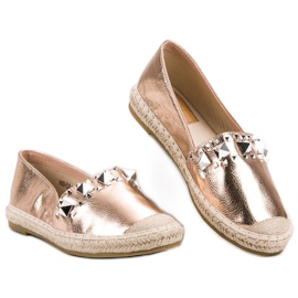 Bestelle Espadrilles À Clous Or Rose jaune 5