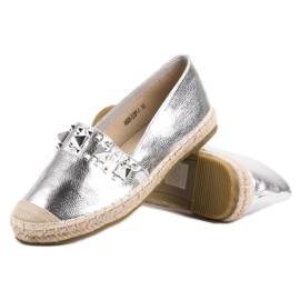 Bestelle Espadrilles En Argent Avec Clous gris 2