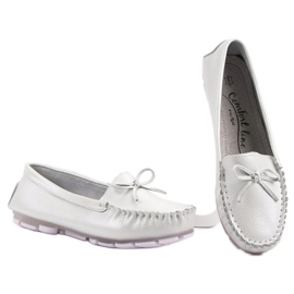 Filippo Mocassins En Cuir Avec Un Noeud blanche 1
