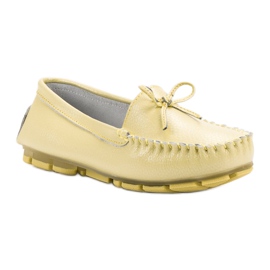 Filippo Mocassins En Cuir Avec Un Noeud jaune 2