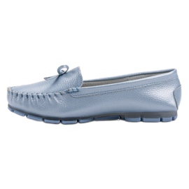 Filippo Mocassins En Cuir Avec Un Noeud bleu 6