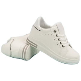 Baskets compensées blanches 5