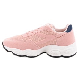 Chaussures de sport à lacets rose 1