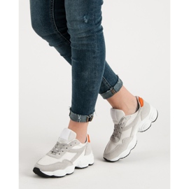 Chaussures de sport à lacets blanc gris 2