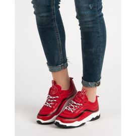 Chaussures de sport textiles rouge 2