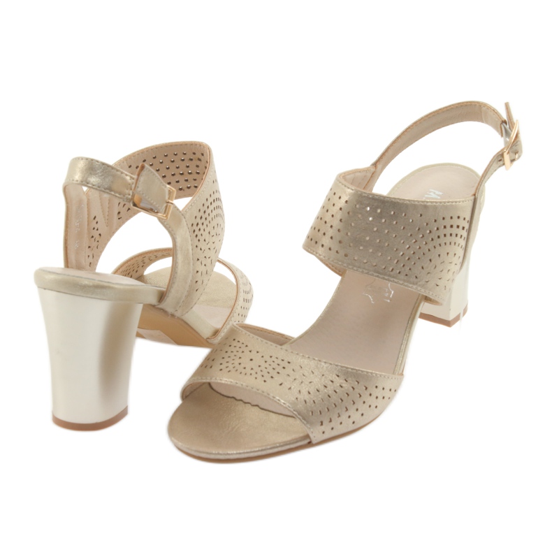 M.Daszyński Sandales à semelle intérieure en cuir Daszyński jaune 4