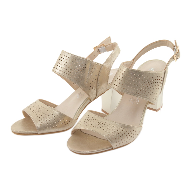 M.Daszyński Sandales à semelle intérieure en cuir Daszyński jaune 3