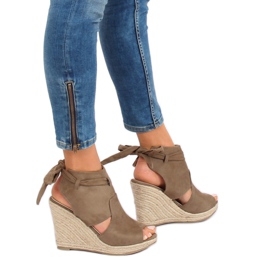 Espadrilles vertes sur compensées LM-023 Vert multicolore 3