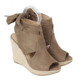 Espadrilles vertes sur compensées LM-023 Vert multicolore 2